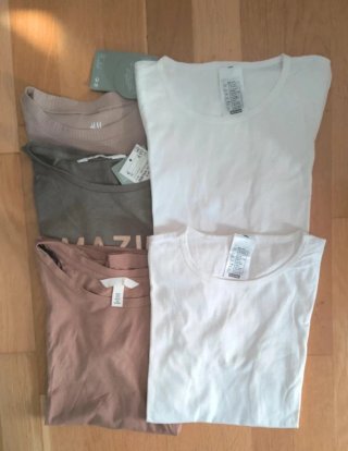 Lote 5 camisetas H&M manga corta mujer niña S