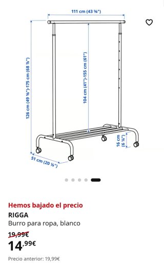 Burra extensible 1,75m (+ estante de tela Ik...)