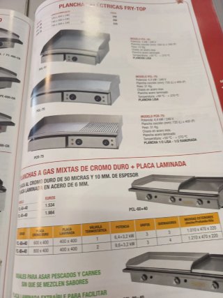 Planchas de Gas Hostelería porte e iva incluido