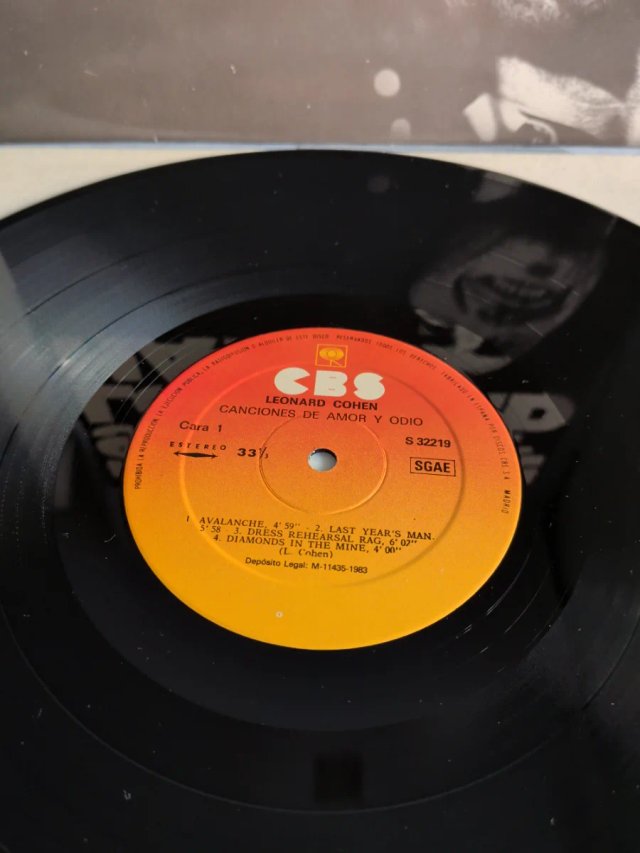 LP Leonard Cohen Canciones de Amor y Odio 1983