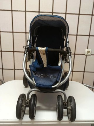 Carrito de muñecas doble azul