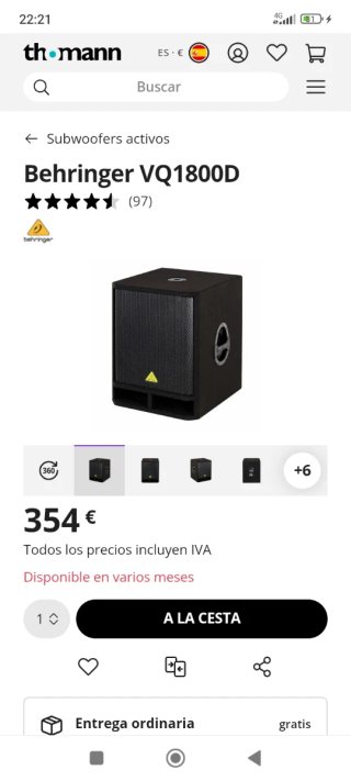 Altavoz Behringer Negro