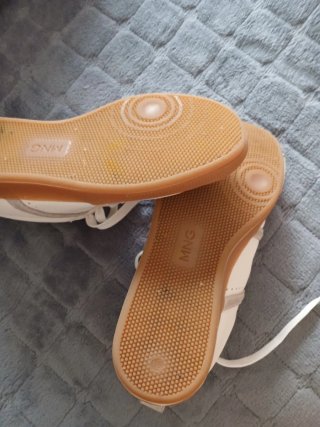 Zapatillas Mango Talla 36 Mujer Beige/Blanco