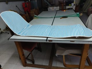 Hamaca Tumbona Azul y Blanca