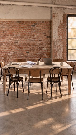 Mesa madera salón o studio gran formato