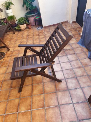 Conjunto jardín: banco, 2 sillones y mesa