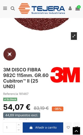 25 Discos de Fibra 3M Cubitron II 982C