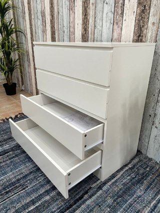 Cómoda 4 Cajones Blanca 76cm