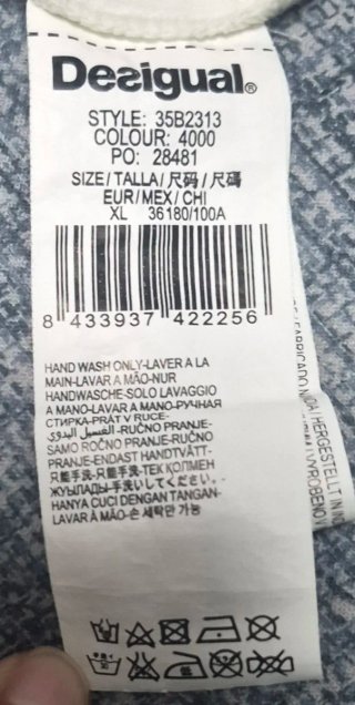 Blusa Desigual Boho Túnica XL Verde y Blanca
