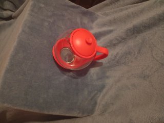 Tetera de cristal roja
