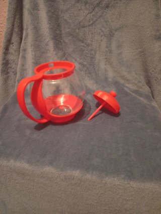 Tetera de cristal roja