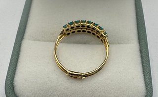 Anillo de oro 18 kt con turquesas