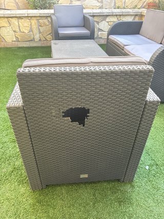 Conjunto Muebles Jardín Ratán Gris