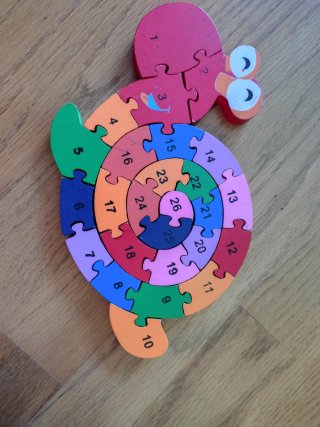 Puzzle Caracol Números Madera