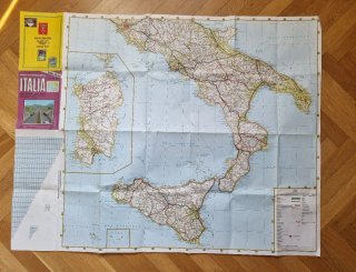 Carta Stradale Vintage Italia Centro Sud
