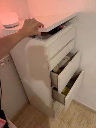 Sinfonier Cajonera Ikea con Espejo Blanco