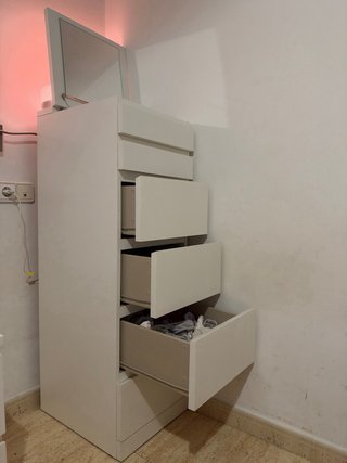Sinfonier Cajonera Ikea con Espejo Blanco