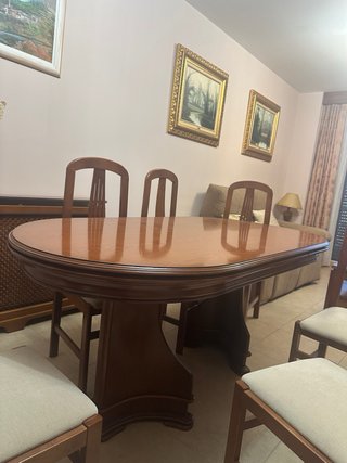 Sillas de comedor de madera y tela