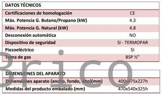 Plancha Gas Acero Laminado Serie 100 - PLC4100