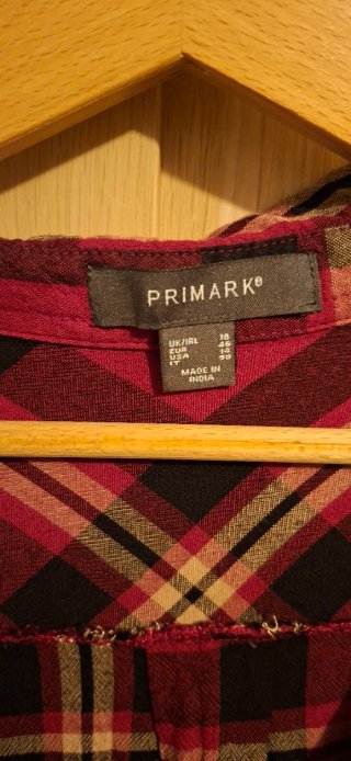 Camisa cuadros larga Primark Talla M