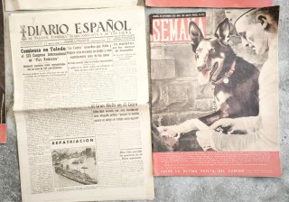 Lote de 10 revistas y periódi históricos 1941-1946