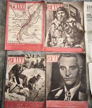 Lote de 10 revistas y periódi históricos 1941-1946