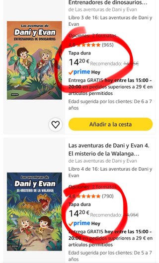 2 Libros Dani y Evan | Aventuras Dinosaurios