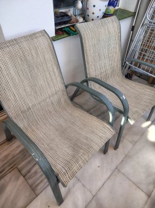 Lote 2 Sillas Terraza Metal y Tela