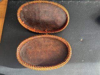 Caja artesanal madera y mimbre Indonesia