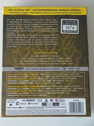 NUEVO PACK 4K Kill Bill 1 y 2 Ultra HD UHD BLURAY