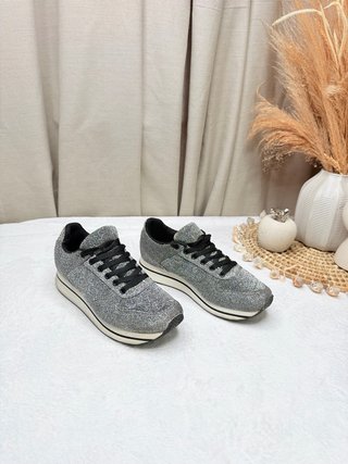 Zapatillas deportivas plateadas talla 37