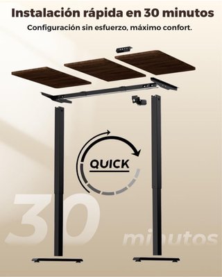 Escritorio Elevable Eléctrico Madera y Metal