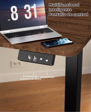 Escritorio Elevable Eléctrico Madera y Metal