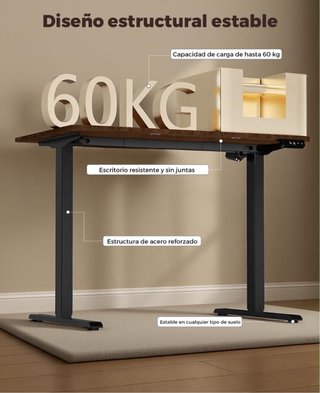 Escritorio Elevable Eléctrico Madera y Metal