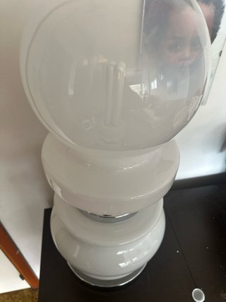 Lampada Space Age Nason per Mazzega Vetro Metallo