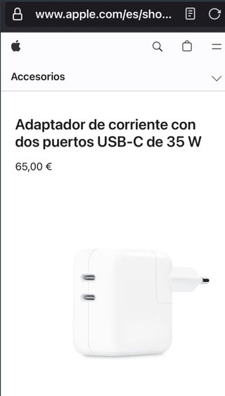 Cargador Apple MacBook 35w