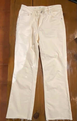 Jeans flare mujer beige