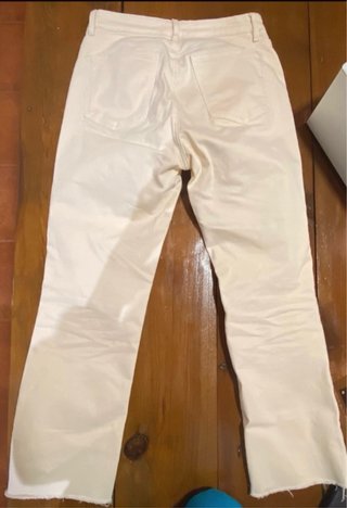 Jeans flare mujer beige