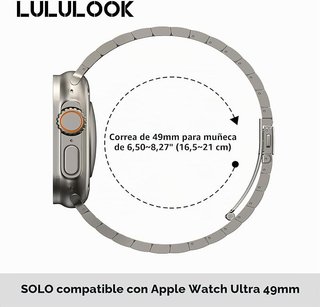 Correa LULULOOK Titanio Apple Watch Ultra, 2, 3, 4