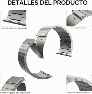 Correa LULULOOK Titanio Apple Watch Ultra, 2, 3, 4