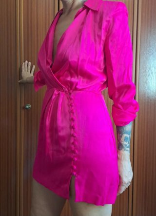Vestido corto fiesta fucsia