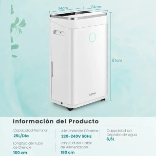 COSTWAY Deshumidificador 25L/Día