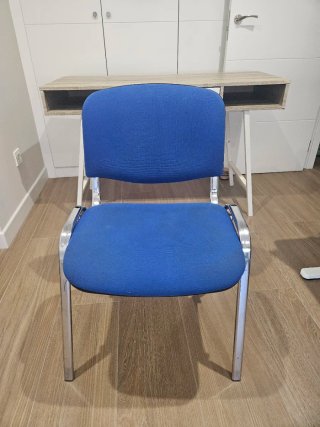 Mesa Escritorio Madera y Metal + silla