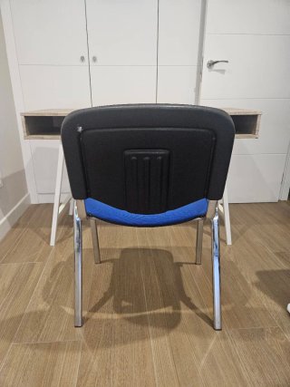 Mesa Escritorio Madera y Metal + silla