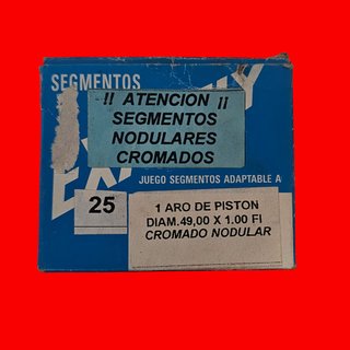 Segmento Pistón Nodular Cromado Interior 49x1