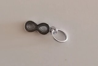Charm infinito argento S925 con zirconi blu