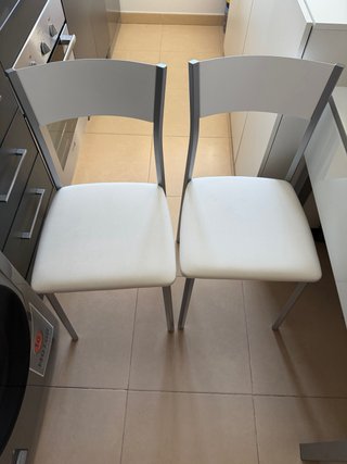 Juego de 2 Sillas Cocina Metal Blanco