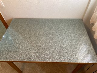 Mesa de cocina madera y cristal