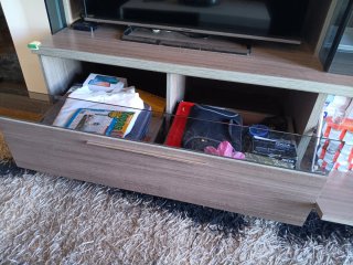 Mueble salón 220x60 cm. Puerta cristal corredera