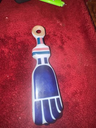 Figura de cerámic azul y blanco